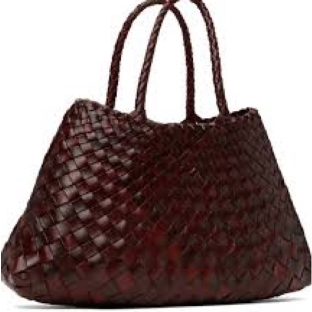 Handwoven leather tote bag chocolate brown dragon diffusion style - Picture 3 of 7